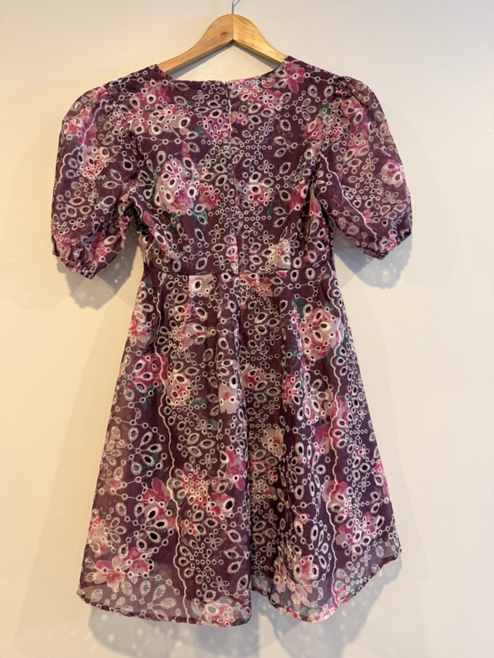 Altar'd State Lace Purple Mini Dress Size Small floral lined - Picture 3 of 14